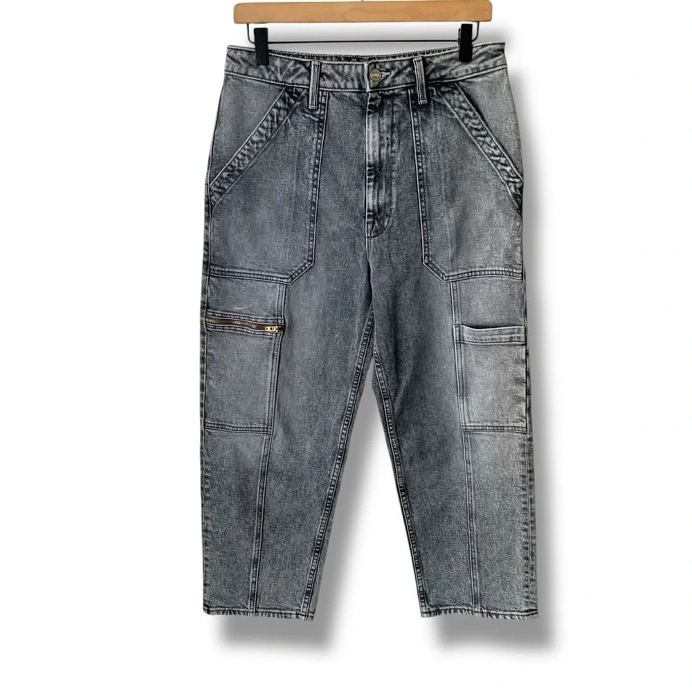 MOTHER SUPERIOR Jeans Private Patch Pocket Ankle Shadow Dancing Gray Size 28